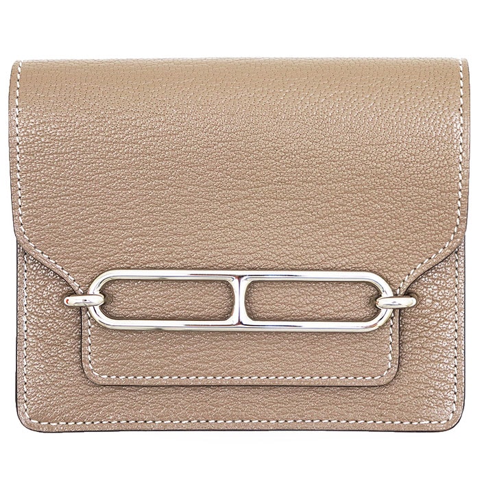 【未使用】HERMES エルメス ルリ スリム 二つ折り財布 ロウリス シルバー金具 ウエストポーチ ウォレット 財布 小物 ユニセックス パース・箱・袋付属 エトゥープ フランス製