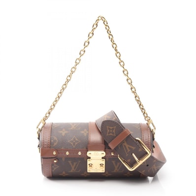 ルイ・ヴィトン LOUIS VUITTON パピヨン トランク ハンドバッグ バッグ PVCコーティングキャンバス レザー モノグラム レディース ブラウン系 M57835 【中古】