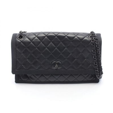 シャネル CHANEL マトラッセ ショルダーバッグ バッグ ラムスキン(羊革) キャンバス レディース ブラック系 【中古】