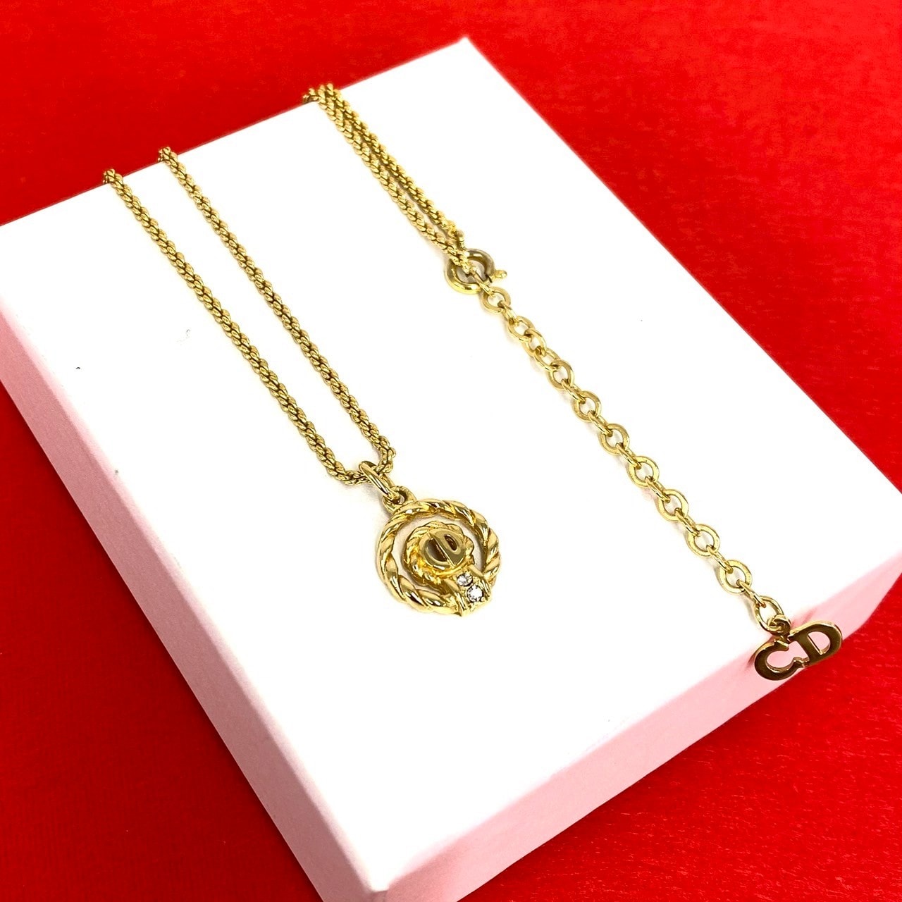 Christian Dior ディオール CD ロゴ GP ネックレス ゴールド
 26701