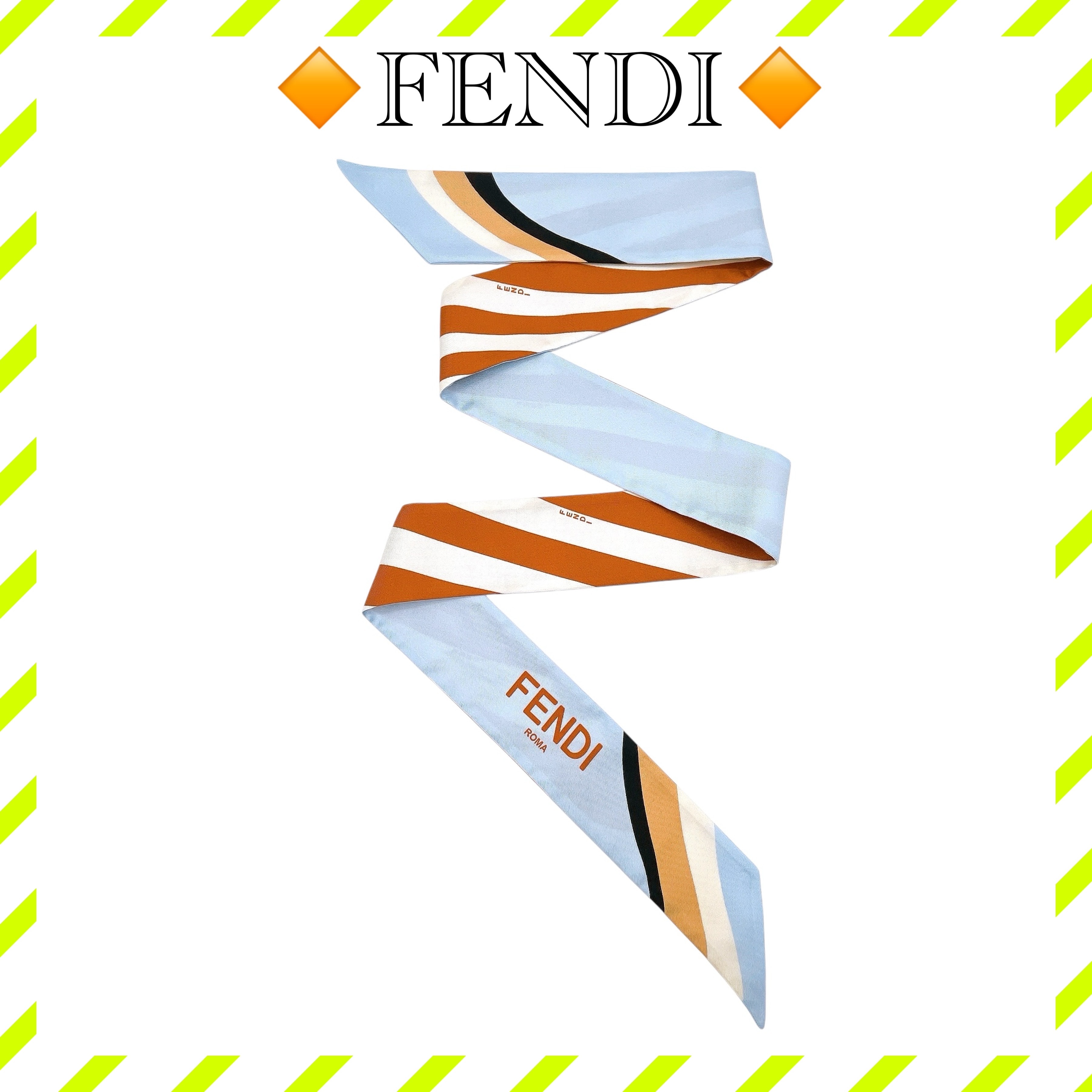 FENDI Wrappy Silk Bandeau "Light Blue"