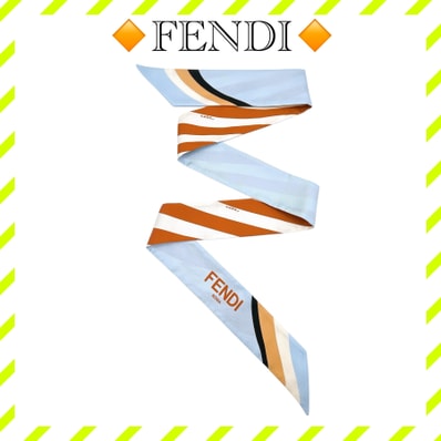 FENDI Wrappy Silk Bandeau "Light Blue"