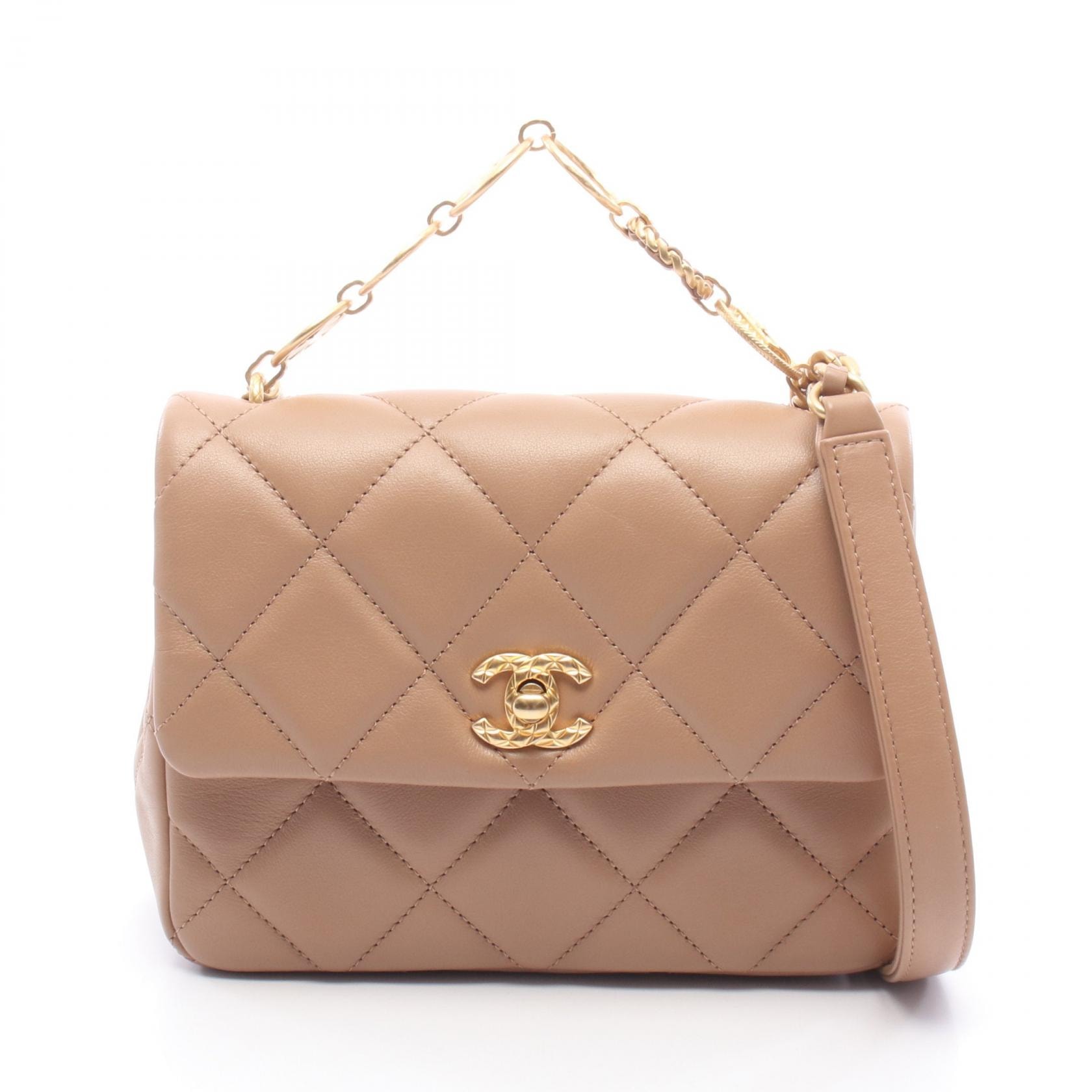 シャネル CHANEL マトラッセ スモールフラップ 2WAY ショルダーバッグ バッグ ラムスキン(羊革) レディース ブラウン系 【中古】