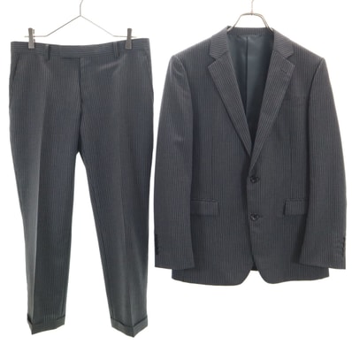 BEAMS HEART ビームスハート ストライプ柄 スーツ 上下セットアップ 48 チャコールグレー