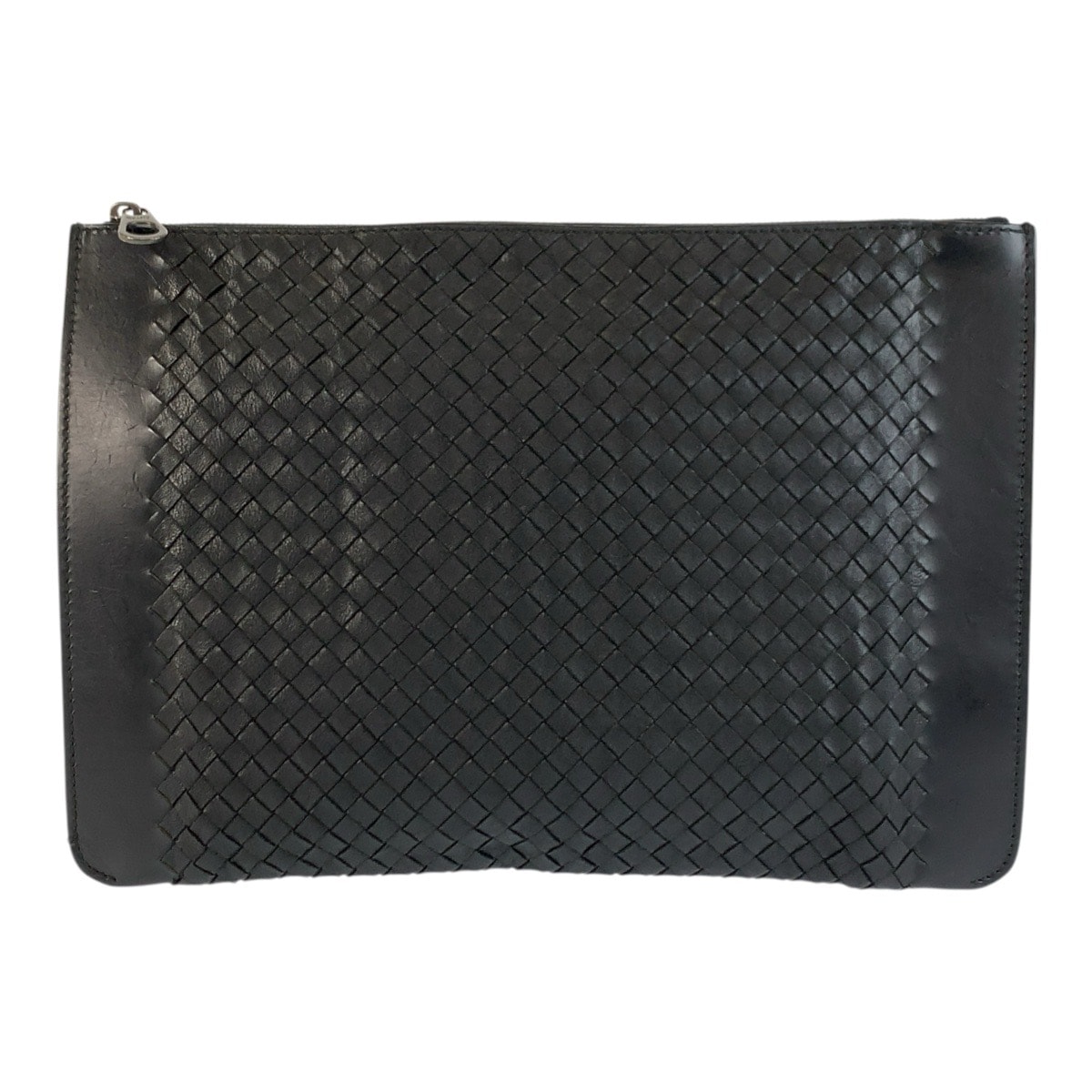 美品 BOTTEGAVENETA ボッテガヴェネタ イントレチャート ブラック 黒 レザー クラッチバッグ セカンドバッグ 604388 【中古】