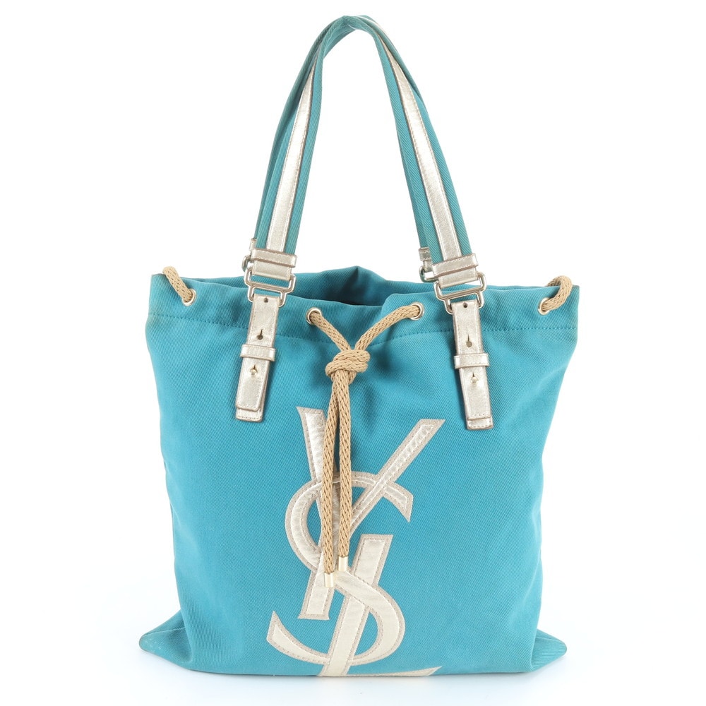 イヴ サンローラン YSL ロゴ ドローストリングトート バッグ