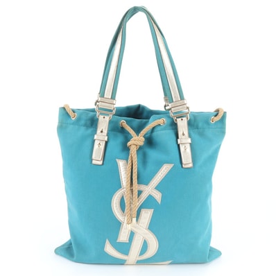 イヴ サンローラン YSL ロゴ ドローストリングトート バッグ