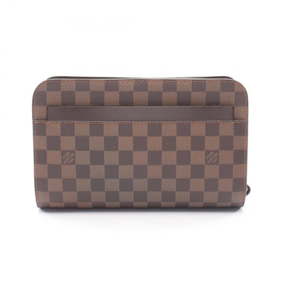 ルイ・ヴィトン LOUIS VUITTON サンルイ セカンドバッグ クラッチバッグ バッグ PVCコーティングキャンバス レザー ダミエ エベヌ メンズ ブラウン系 N51993 【中古】