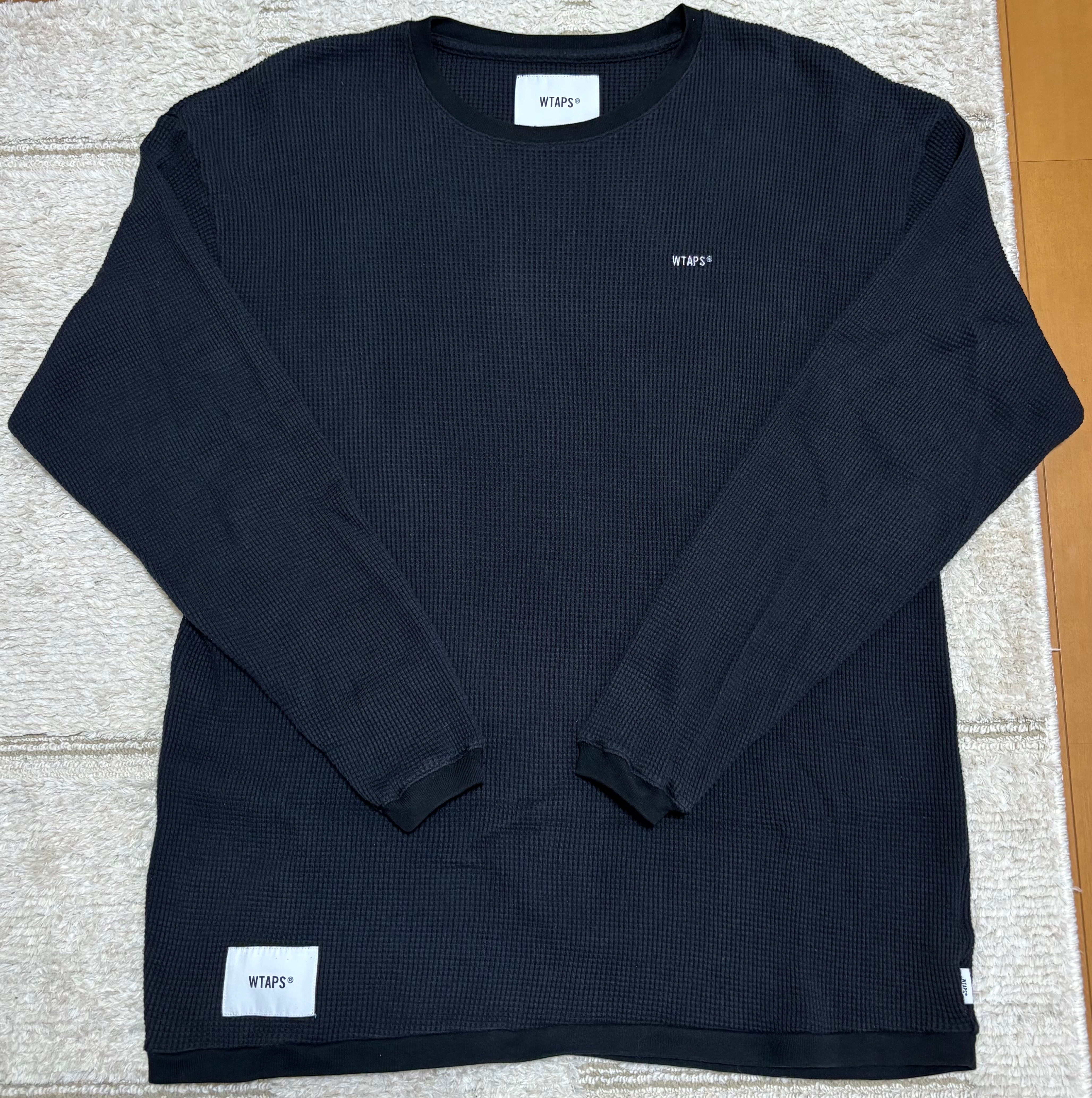WTAPS ワッフル長袖 Ｔシャツ ブラック 04 WTAPS ワッフル長袖 Tシャツ ブラック 04 WTAPS ダブルタップス