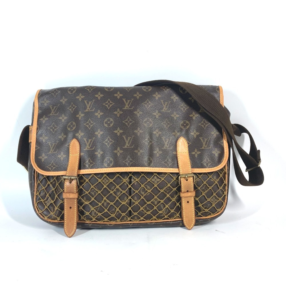 ルイヴィトン LOUIS VUITTON コンゴMM M40116 モノグラム カバン 斜め掛け メッセンジャーバッグ ポーチ付き ネット ショルダーバッグ モノグラムキャンバス ブラウン