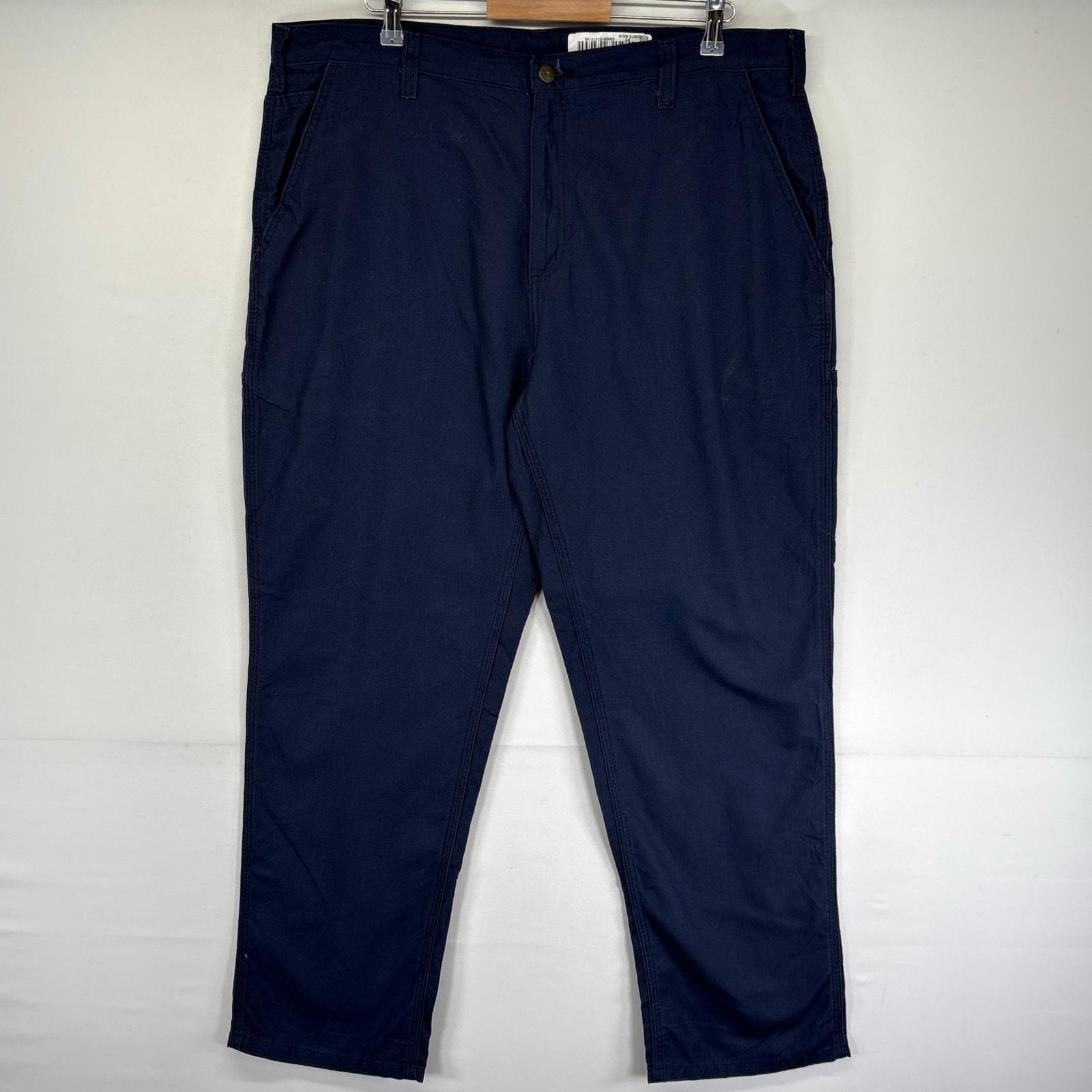 古着 カーハート Carhartt パンツ ワークパンツ ワンポイントロゴ 大きいサイズ ジップフライ w40 L32 ネイビー系 メンズ