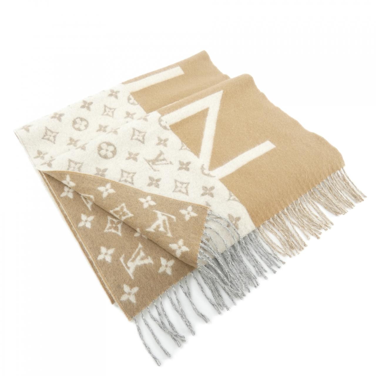ルイヴィトン LOUIS VUITTON モノグラムスプリット M77119 MUFFLER
