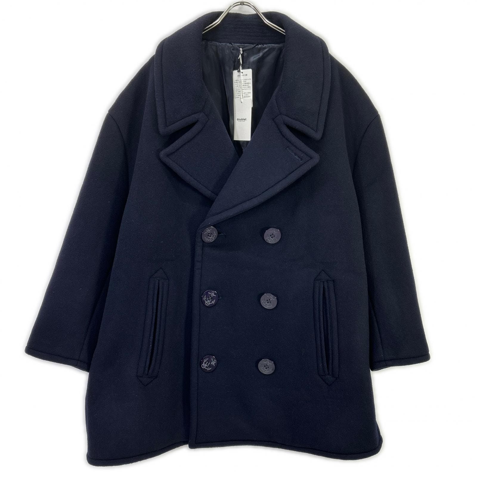 ダブレット ネイビー 18AW06CO21 BONDING OVERSIZED ピーコート M