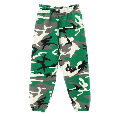 【中古】シュプリーム Supreme 2025年秋冬 Small Box Sweatpant カモフラ スウェットパンツ グリーンxグレー【サイズS】【メンズ】