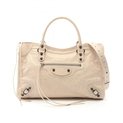 バレンシアガ BALENCIAGA シティ ミディアム ハンドバッグ バッグ レザー レディース ベージュ系 8230582ABEK2910 【新品】