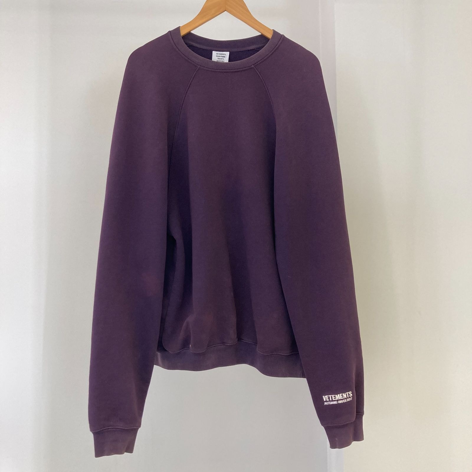VETEMENTS(ヴェトモン) 　UNSKINNY　オーバーサイズ　スウェット　サイズS　パープル