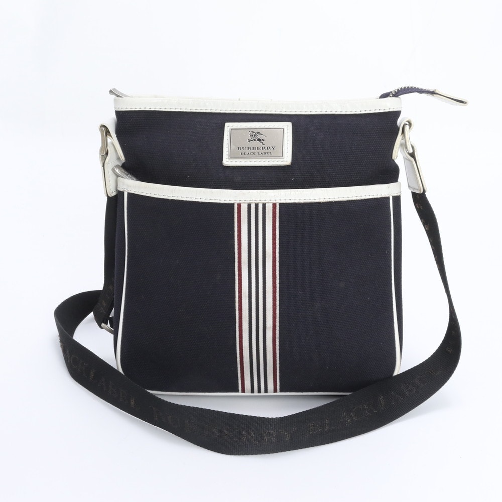 ■美品 バーバリー ショルダーバッグ レザー×キャンバス
