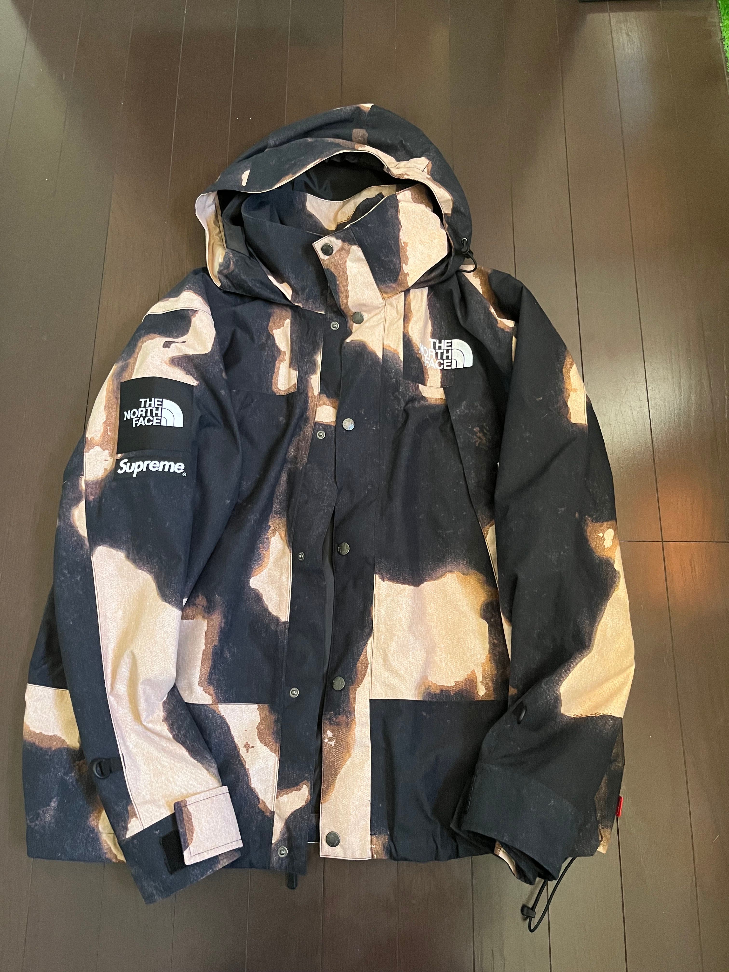 Supreme x The North Face Bleached Denim Print Mountain Jacket "Black"