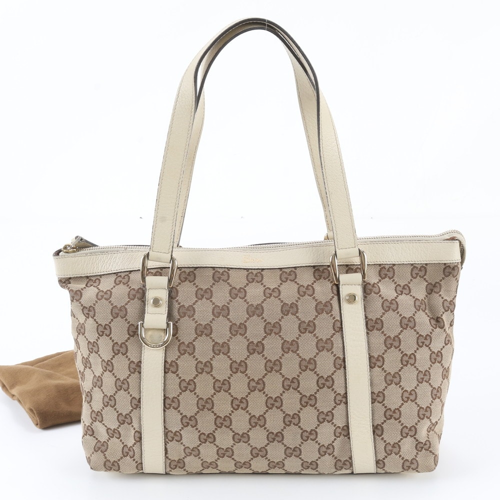 ■美品 グッチ GGキャンバスアビー 141470 トート バッグ
