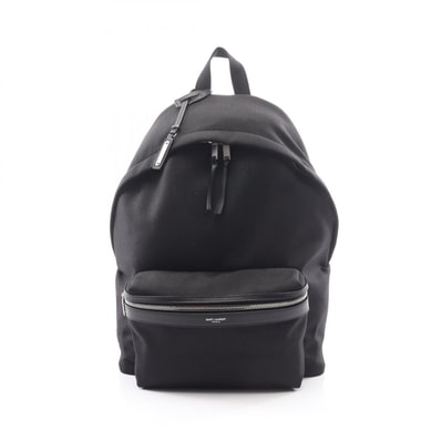 サンローランパリ SAINT LAURENT PARIS シティ リュックサック バックパック バッグ キャンバス レザー メンズ レディース ブラック系 534967GIV3F1000 【中古】