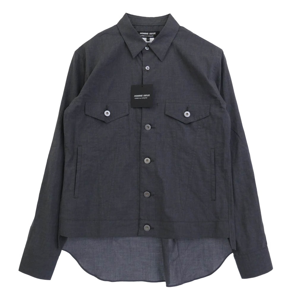 COMME des GARCONS HOMME DEUX コムデギャルソンオムドゥ 長袖シャツ 25AW DP-B051-051 トラッカータイプ 長袖 綿 シャツ グレー系 S【極上美品】【中古】