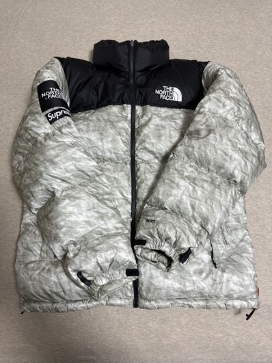 Supreme x The North Face Nuptse Jacket "White Paper Print"