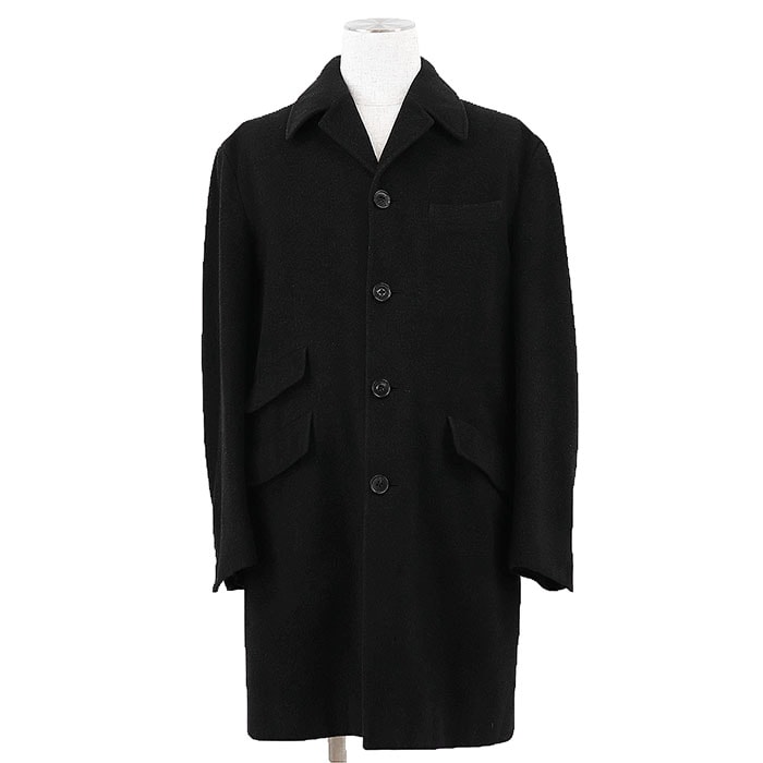 【SALE】BURBERRY BLACK LABEL バーバリーブラックレーベル コート メルトン サイズ M メンズ ロゴ ボタン アンゴラ100% シングルブレスト ノバチェックライニング アウター チャコール 日本製