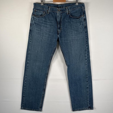 古着 リーバイス Levi's デニムパンツ 505 ブルーデニム ジーンズ ジーパン ストレート 大きいサイズ ヒゲ w38 L32 ブルー メンズ