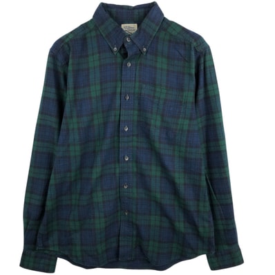 古着 90年代 エルエルビーン L.L.Bean ブラックウォッチチェック 長袖 ボタンダウン フランネルチェックシャツ メンズM相当 ヴィンテージ/eaa666134