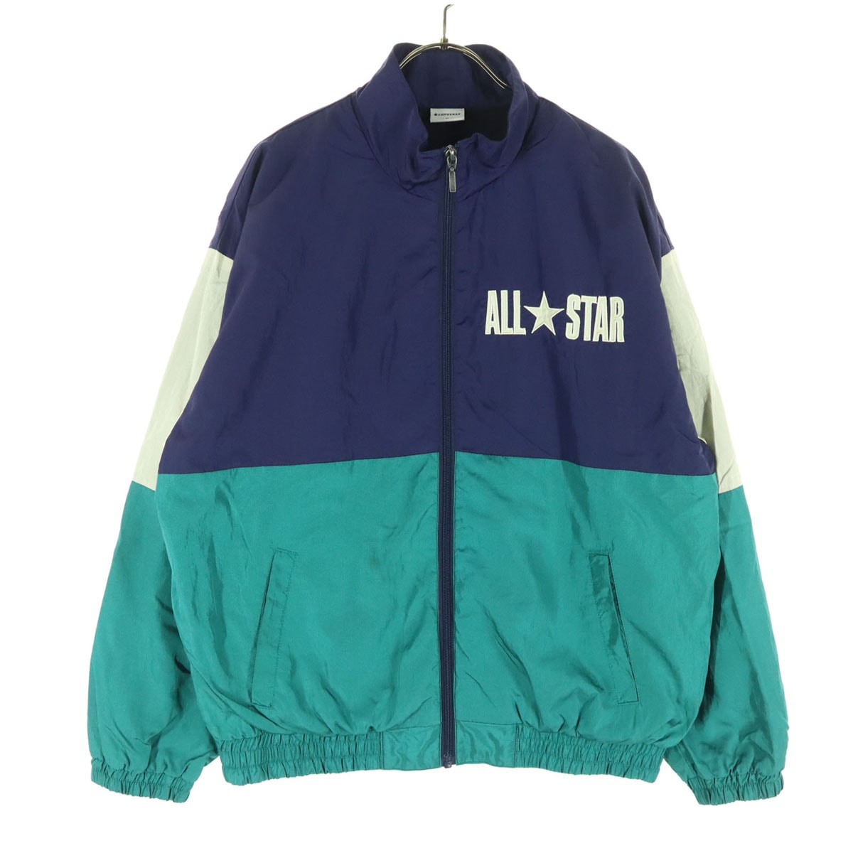 CONVERSE コンバース ナイロン マルチカラー ロゴワッペン 長袖 ブルゾン M グリーン系