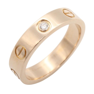 カルティエ CARTIER ミニラブリング 1PD リング・指輪 ジュエリー K18PG(ピンクゴールド) ダイヤモンド レディース ゴールド系 / クリア系 B4050700 【中古】