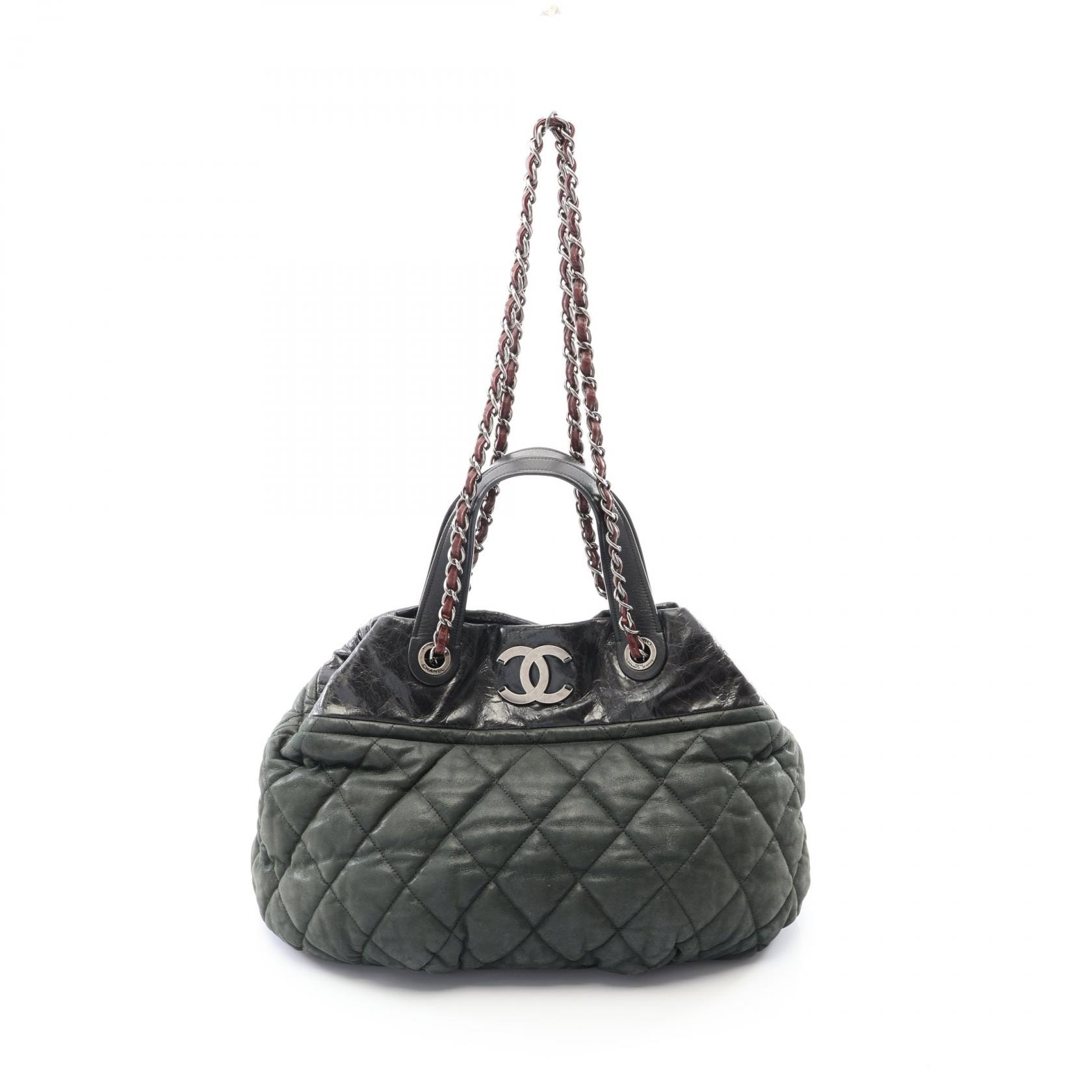 シャネル CHANEL インザミックス 2WAY ショルダーバッグ バッグ レザー レディース グリーン系 / ブラック系 / ボルドー系 【中古】