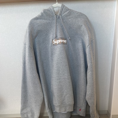 Supreme / Burberry Box Logo Hooded Sweatshirt "Heather Grey"