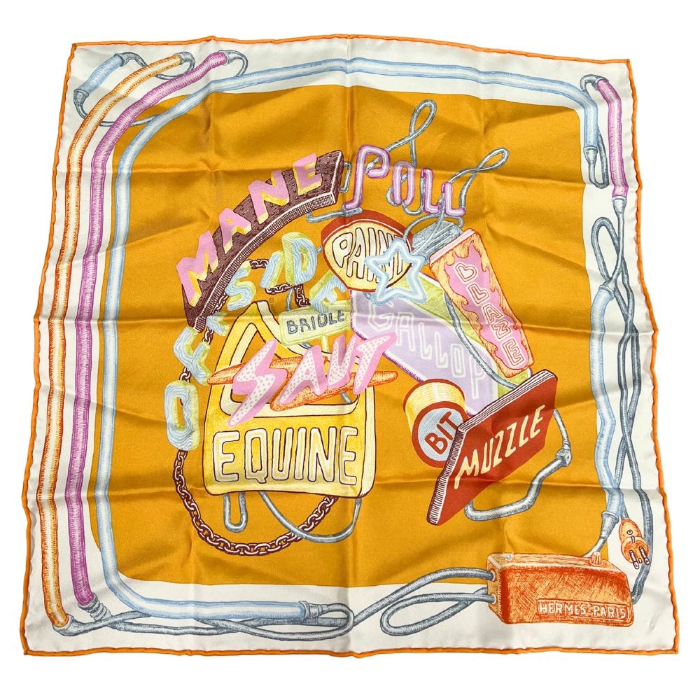 やや傷や汚れあり】HERMES エルメス 23SS シルク スカーフ カレ45