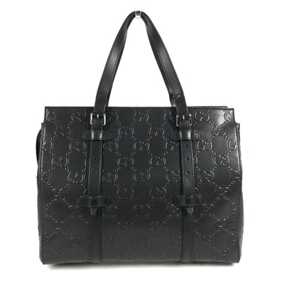 グッチ GUCCI ロゴ 625774 GG エンボス カバン トートバッグ 肩掛け ショルダーバッグ レザー ブラック