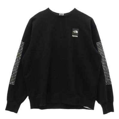 Supreme シュプリーム スウェット 24SS NT02411I × The North Face ノースフェイス Crewneck ロゴプリント クルーネック スウェット トレーナー ブラック系 M【中古】
