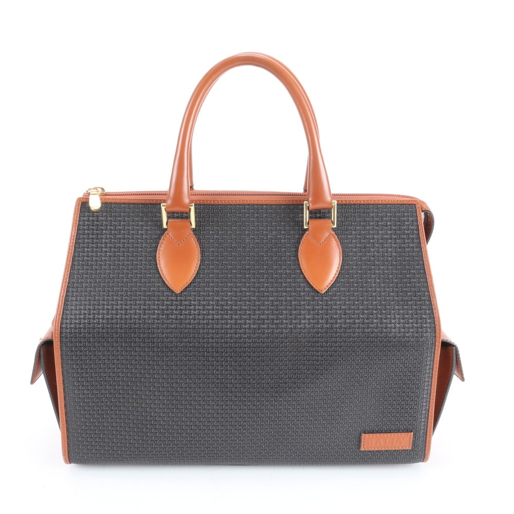 C (やや傷や汚れあり)】BALLY/バリー☆キャンバス×レザー ショルダー