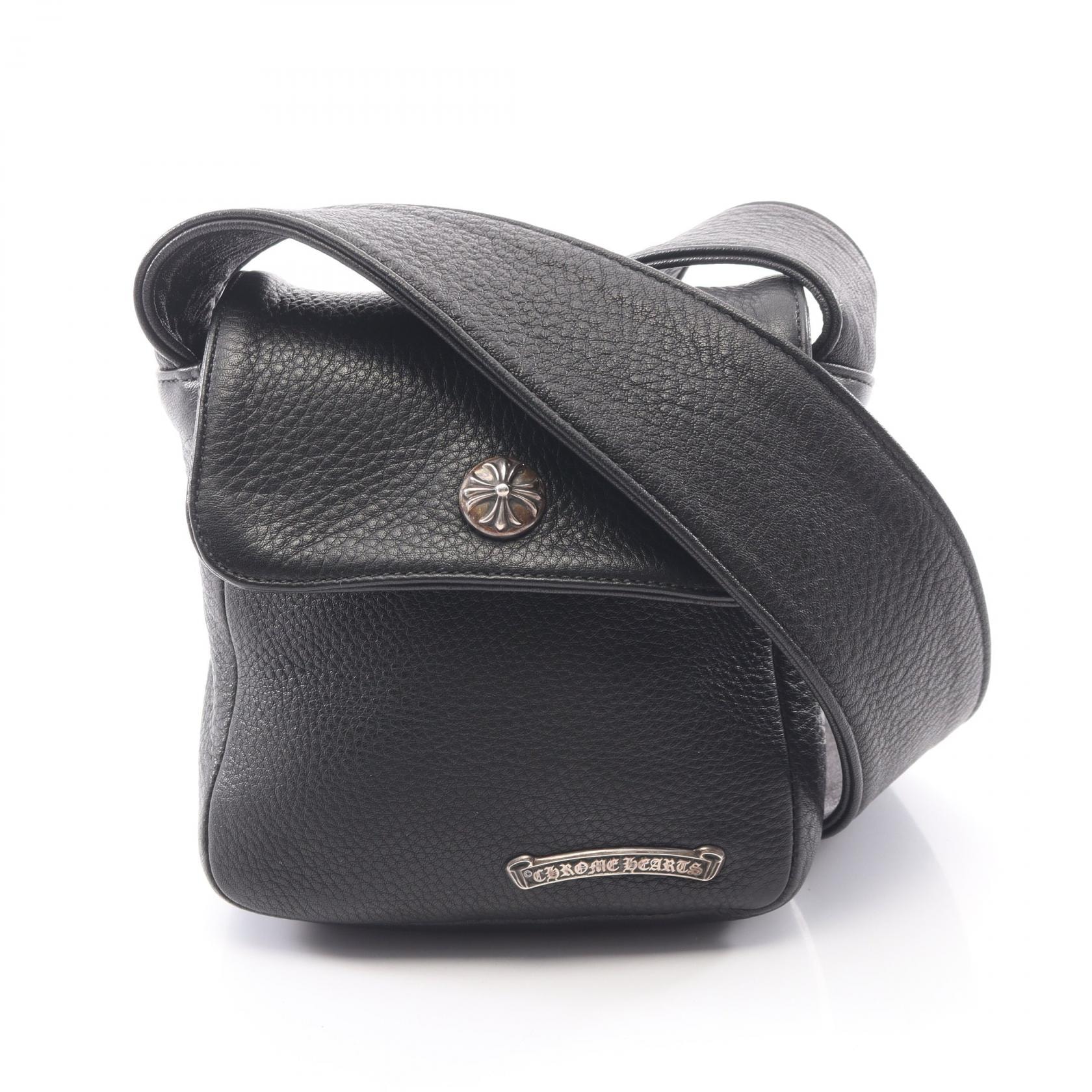 Chrome Hearts Cross Button Leather Shoulder Bag Hot Pot "Black"