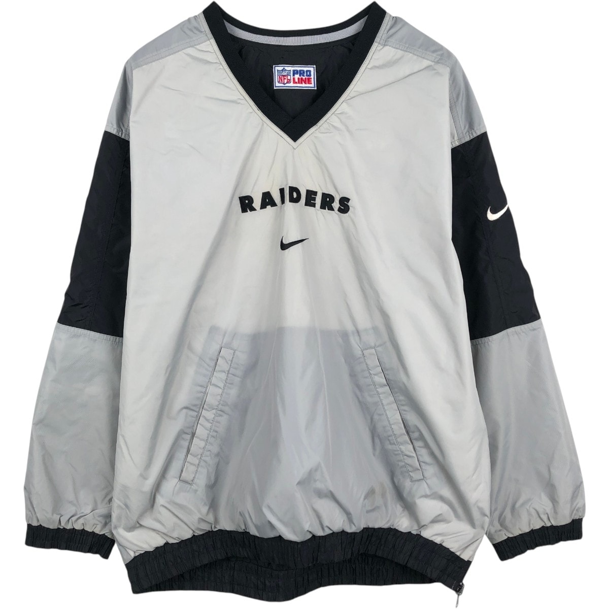 古着 90年代~ ナイキ NIKE NFL LAS VEGAS RAIDERS ラスベガスレイダース リバーシブル Vネック ナイロンプルオーバー メンズXXL相当 ヴィンテージ/eaa673431