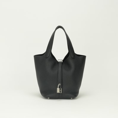 エルメス HERMES ピコタンロックPM PM ピコタンPM ピコタンロック18 バッグ トートバッグ トリヨンクレマンス ノワール Noir ブラック Black 黒 シルバー金具 ハンドバッグ