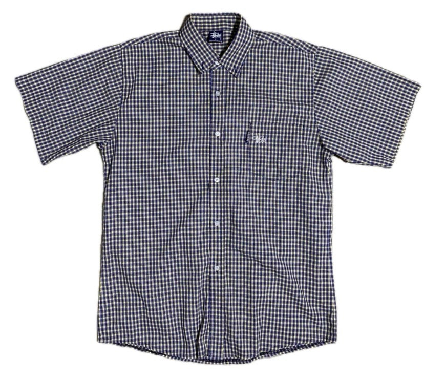 stussy 半袖シャツ チェックシャツ 90s usa