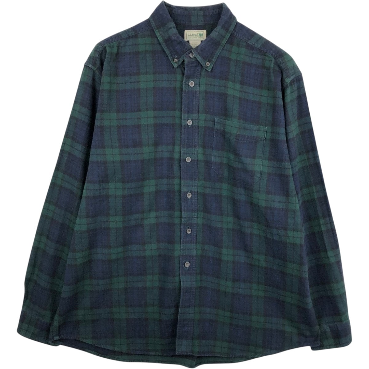 古着 エルエルビーン L.L.Bean ブラックウォッチチェック 長袖 ボタンダウン フランネルチェックシャツ メンズXL相当/eaa666117