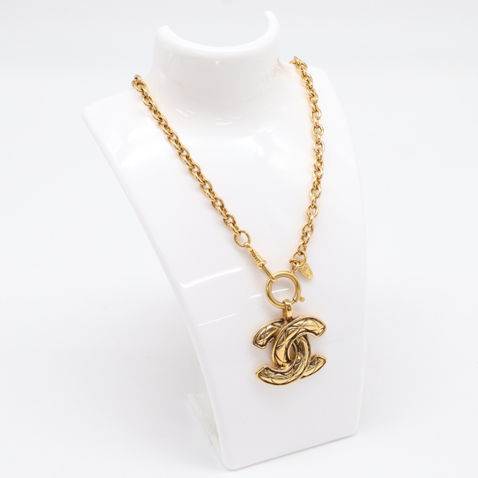 CHANEL シャネル ココマーク マトラッセ ネックレス GP - ネックレス ゴールド GP レディース