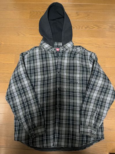 Supreme Tartan Flannel Hooded Shirt "Black"