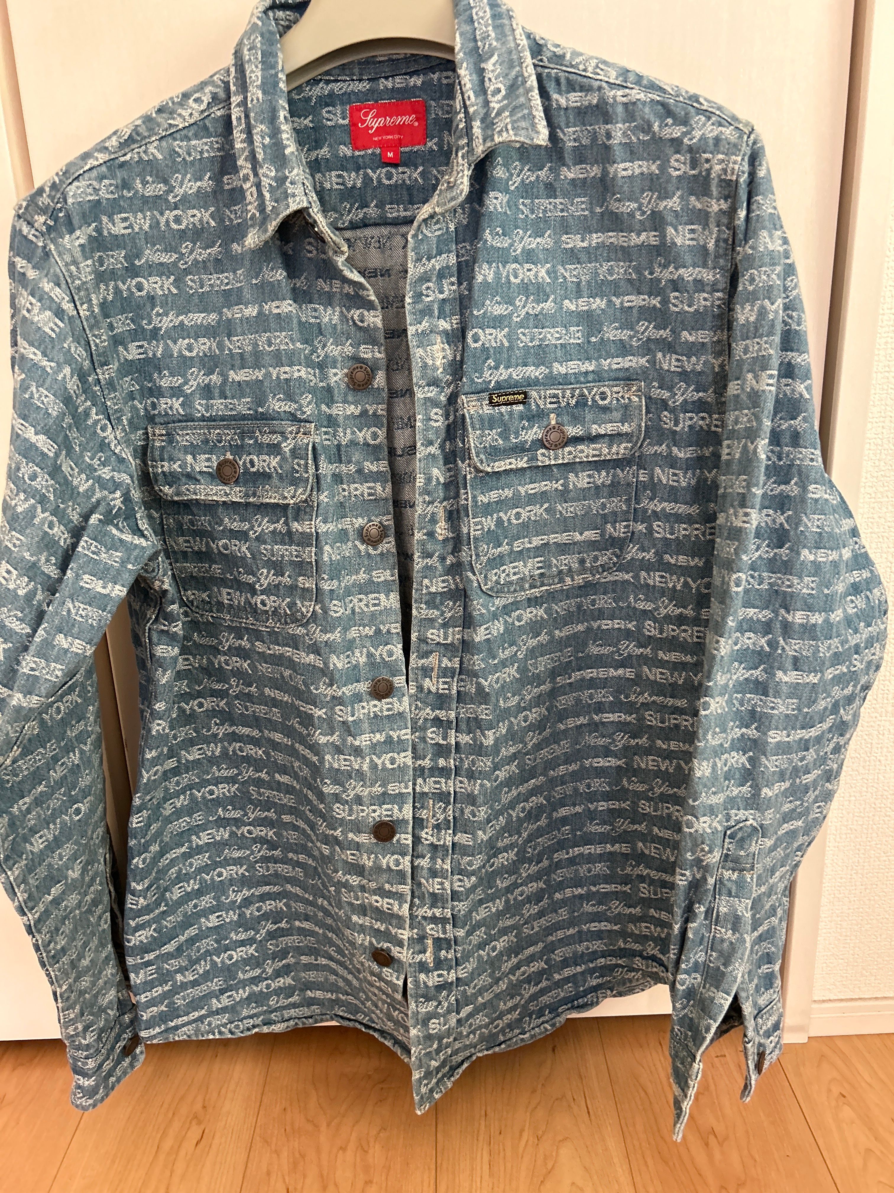 Supreme Multi Type Jacquard Denim Shirt "Blue"