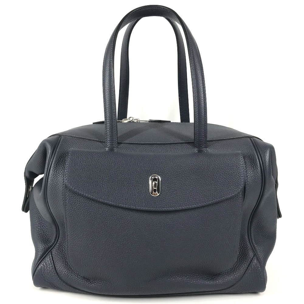 エルメス HERMES ワラゴキャビン35 ワラゴ キャビン 35 カバン ハンドバッグ ショルダーバッグ 肩掛け ビジネスバッグ ボストンバッグ トゴ A刻 ネイビー 美品