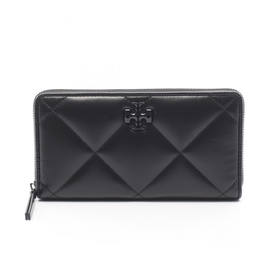 トリーバーチ Tory Burch KIRA DIAMOND QUILT POWDER COATED ZIP CONTINENTAL WALLET ラウンド長財布 財布 レザー レディース ブラック系 174547001 【新品】