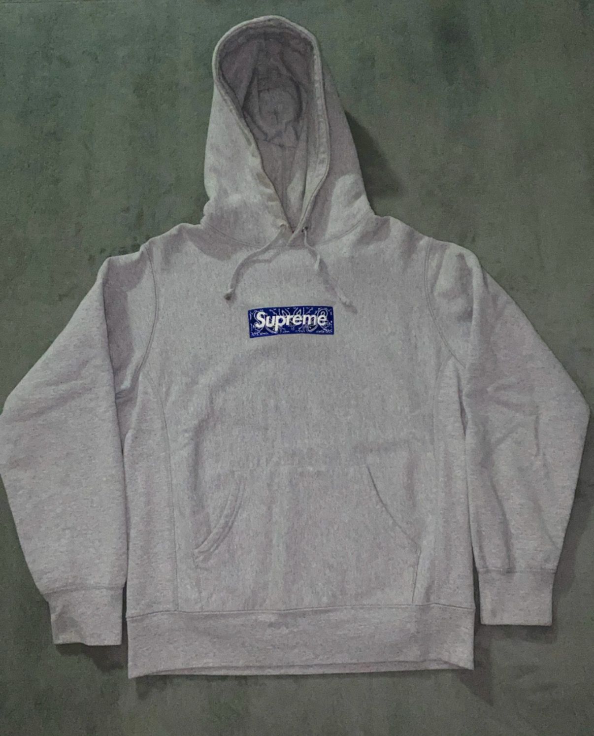 Supreme Bandana Box Logo Hooded Sweatshirt "Grey"