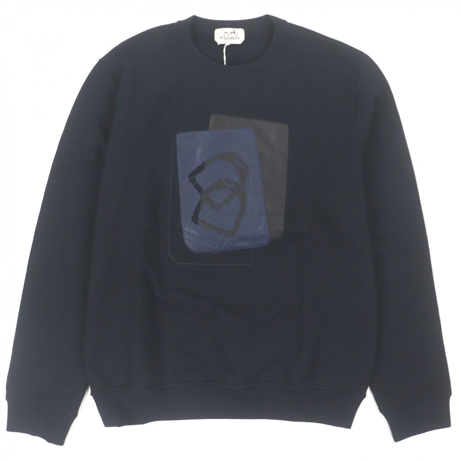 未使用品 エルメス スウェット ETRIERS DECALES ネイビー L