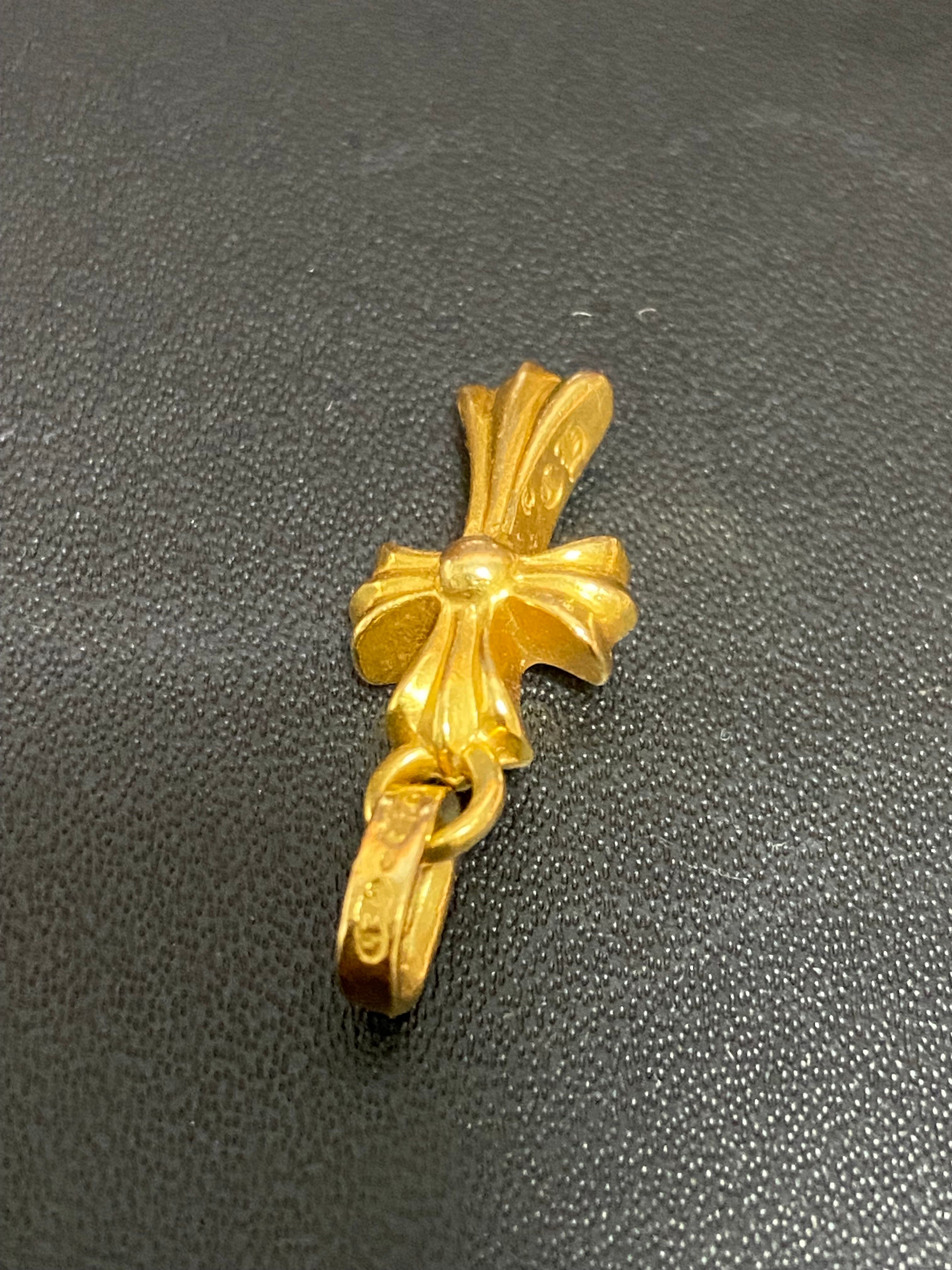 Chrome Hearts 22K CH Cross Baby Fat Charm "Yellow Gold"